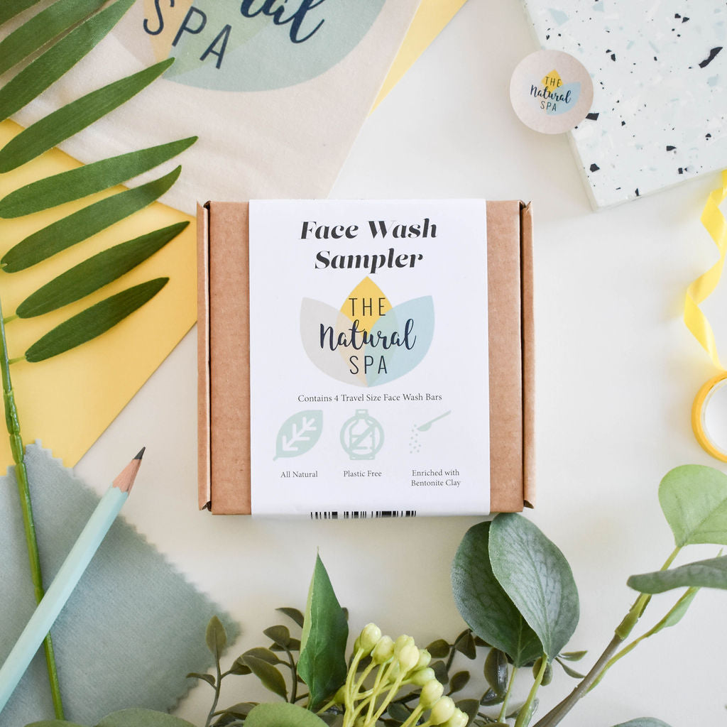 Face Wash Sample Pack | 4 x 15g Natural Facial Cleansing Bars | Vegan, Plastic-Free Skincare | Perfect Travel & Trial Set