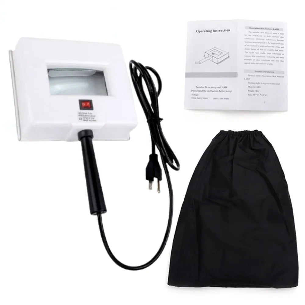 Facial Skin Testing UV Analyzer: Wood Lamp, Magnifying Examination, Home & Salon Care Tool